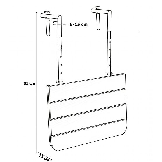 Składany stolik balkonowy ARETTO szary