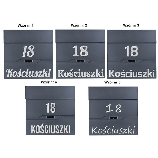 Skrzynka na listy Vidar antracyt z napisami