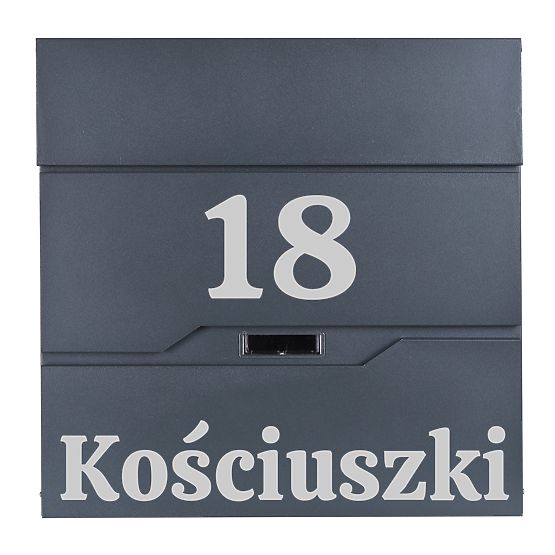 Skrzynka na listy Vidar antracyt z napisami
