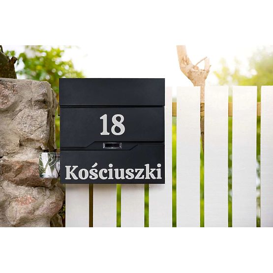 Skrzynka na listy Vidar czarna z napisami