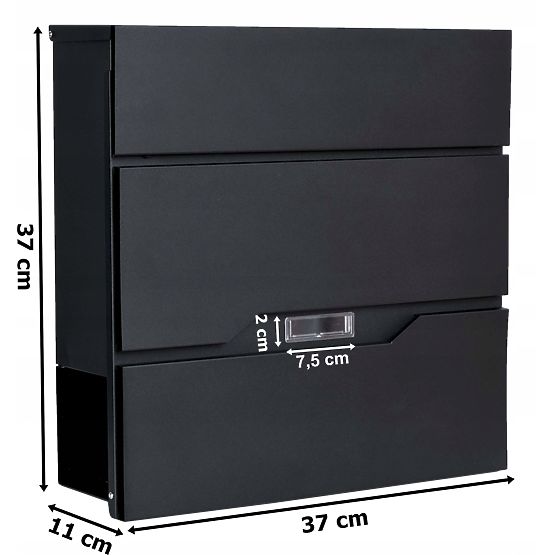 Skrzynka na listy Vidar czarna z napisami