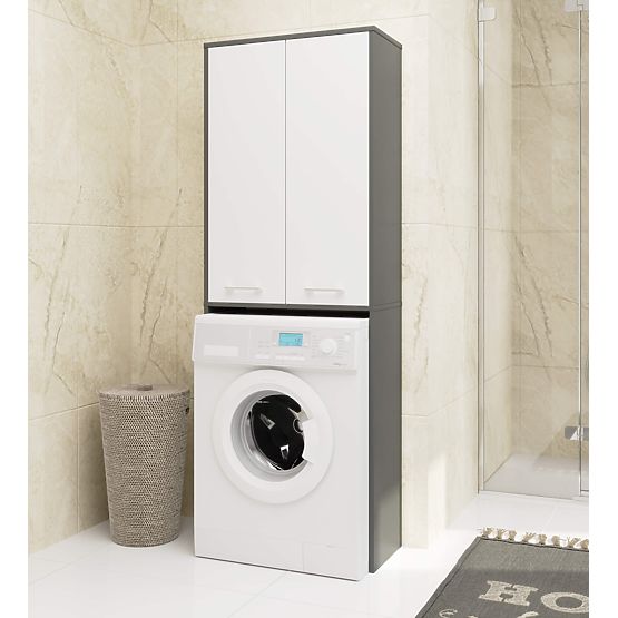 SŁUPEK ŁAZIENKOWY FIN 180 NAD PRALKĘ PEŁNE 2D - SZARY / BIAŁY