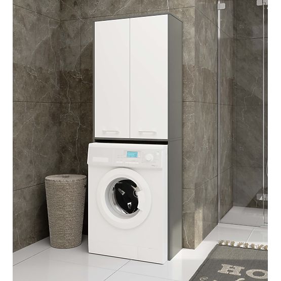 SŁUPEK ŁAZIENKOWY FIN 180 NAD PRALKĘ PEŁNE 2D - SZARY / BIAŁY