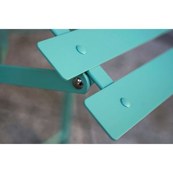 Stalowe Meble Balkonowe (2 x składane krzesła + stół) SEMPLICI Miętowy