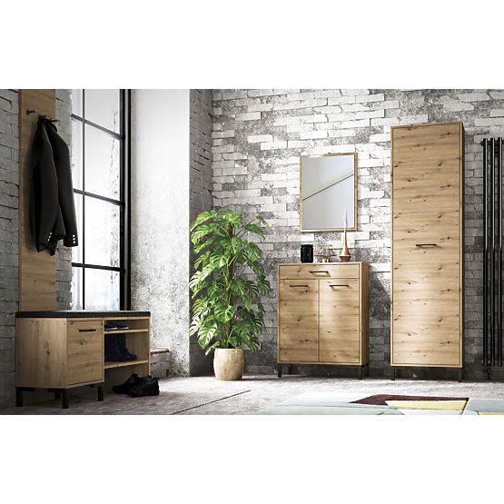 Stojak na buty Nevio - dąb rzemieślniczy