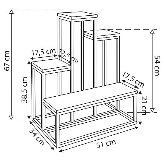 Stojak na kwiaty ANTIRES czarny marmur
