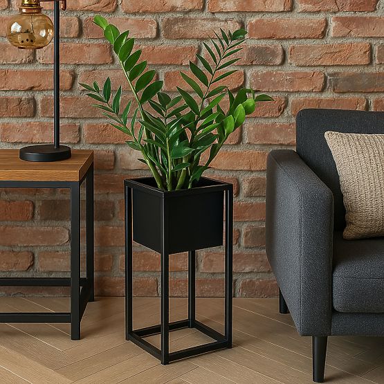 Stojak na kwiaty Concove loft 40 cm czarny
