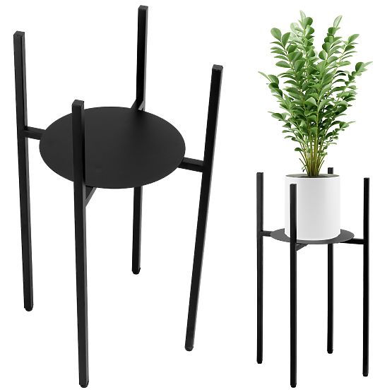 Stojak na kwiaty loftowy Torre 60 cm czarny