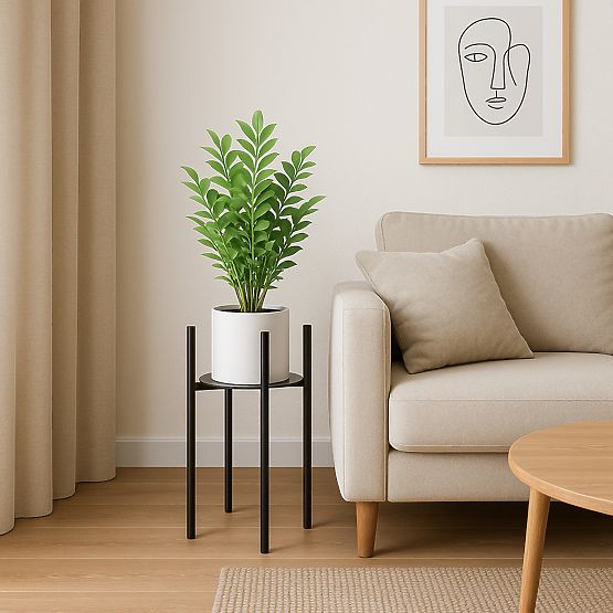 Stojak na kwiaty loftowy Torre 60 cm czarny