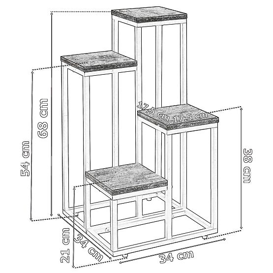 Stojak na kwiaty Mogren czarny marmur