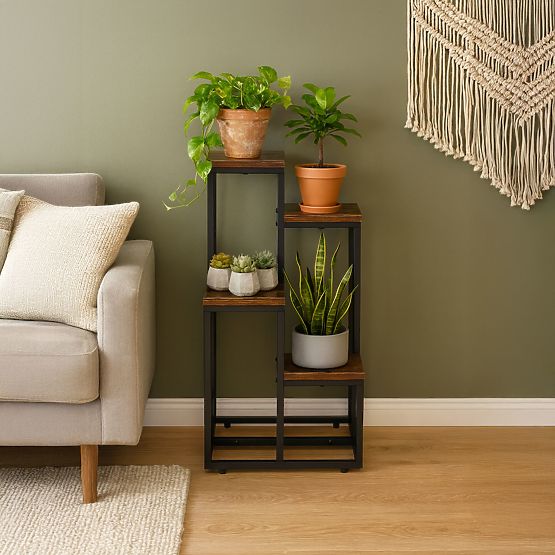 Stojak na kwiaty ozdoby 4 półki loft ModernHome