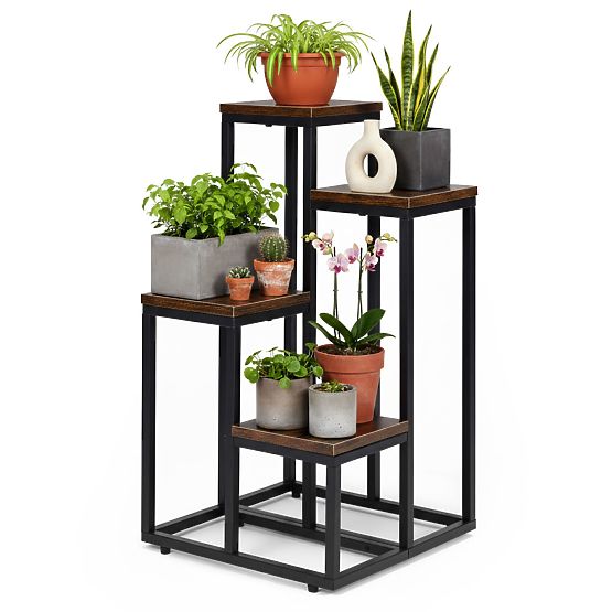 Stojak na kwiaty ozdoby 4 półki loft ModernHome