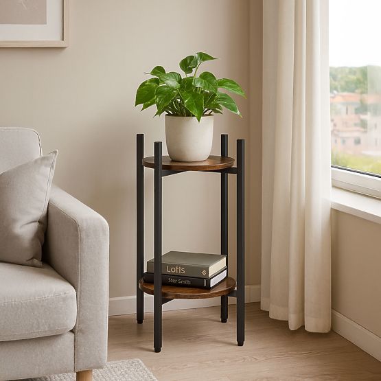 Stojak na kwiaty stojący stojak na kwiaty dekoracja 2 poziomy loft ModernHome