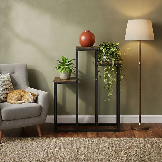 Stojak na kwiaty stojący stojak na kwiaty ozdoby 3 półki loft ModernHome