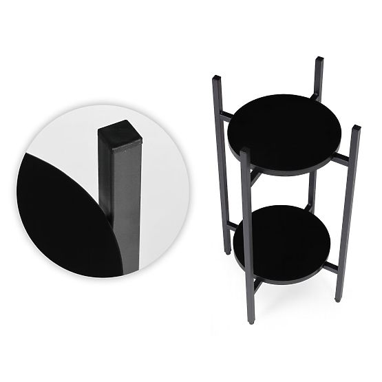 Stojak na kwiaty, stojak na kwiaty, dekoracja, 2 poziomy, czarny, ModernHome