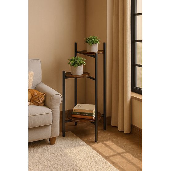 Stojak na kwiaty, stojak na kwiaty, dekoracja, 3 poziomy, loft ModernHome