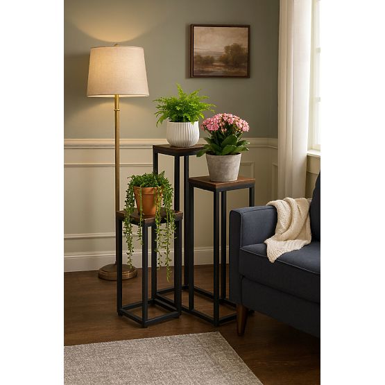 Stojak na kwiaty z 3 półkami loft ModernHome