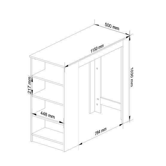 Stół barowy pod krzesło barowe 115 cm Biały