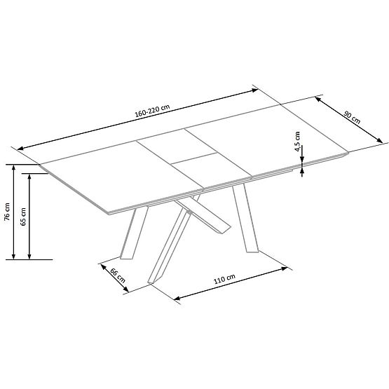 Stół CAPITAL 160-200 cm, dąb złoty / czarny (2p=1ks)
