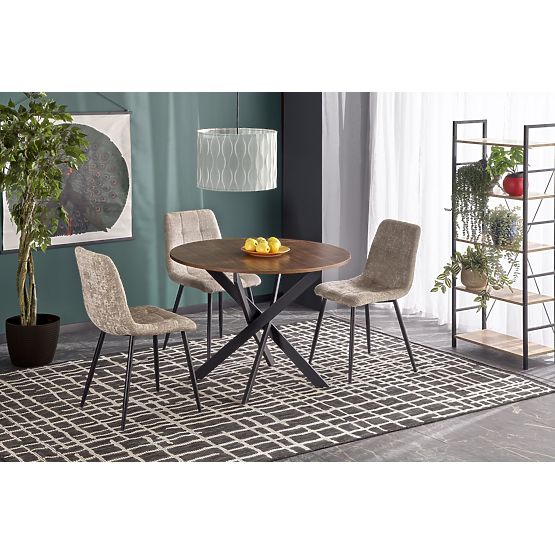 Stół EDGAR, blat - orzechowy, nogi - czarne (2p=1szt)