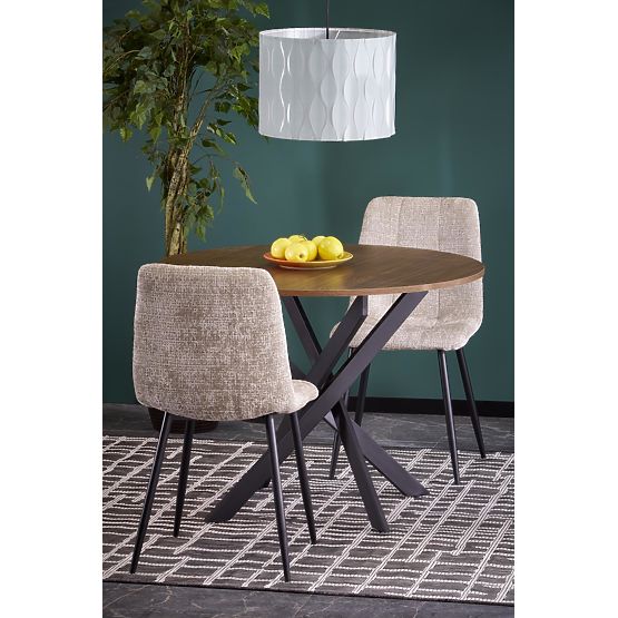 Stół EDGAR, blat - orzechowy, nogi - czarne (2p=1szt)