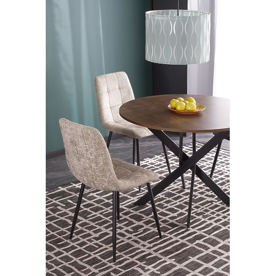 Stół EDGAR, blat - orzechowy, nogi - czarne (2p=1szt)