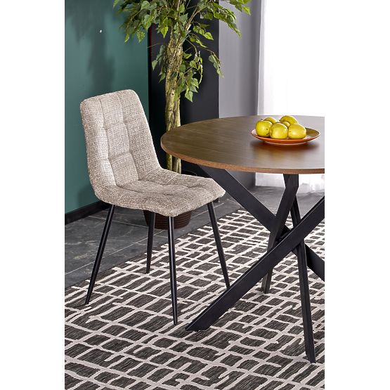 Stół EDGAR, blat - orzechowy, nogi - czarne (2p=1szt)