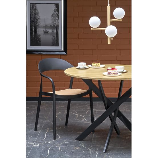 Stół EDGAR, blat - złoty dąb, nogi - czarne (2p=1szt)