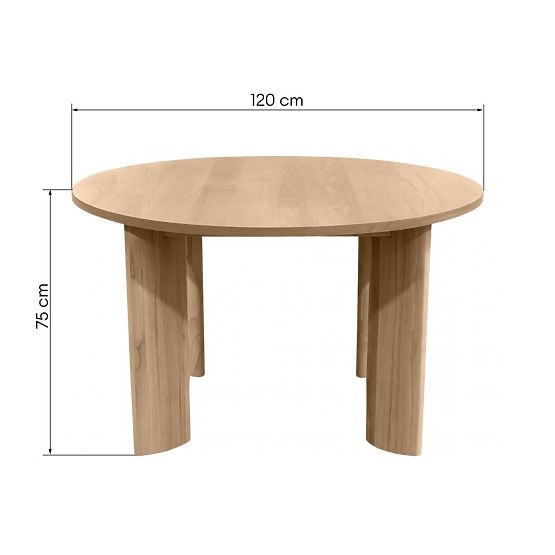 Stół jadalniany Bali 120 cm, okrągły, kremowobiały