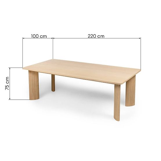 Stół jadalniany Bali 220 cm, kremowo-biały