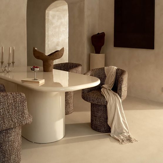 Stół jadalniany Modesto 180 cm, jasnobeżowy, błyszczący