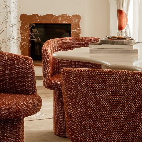 Stół jadalniany Pinar 180 cm, szaro-beżowy, zaokrąglone kształty