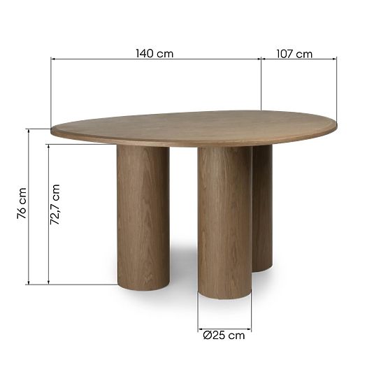 Stół jadalniany Vesper 140 cm, orzech