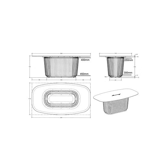 Stół jadalniany z lamelami Araia jesion czarny