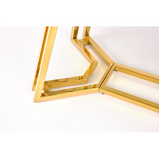 Stół KONAMI, blat - czarny marmur, nogi - złote (2p=1szt)