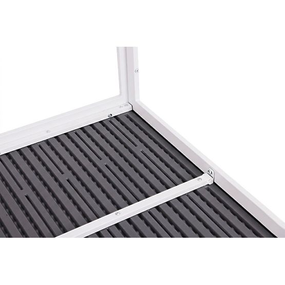 Stół ogrodowy dla 6 osób 156x78 cm polywood meble na taras szary biały MultiGarden