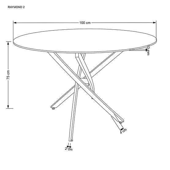 Stół RAYMOND 2, blat - czarny marmur, nogi - złote (2p=1szt)