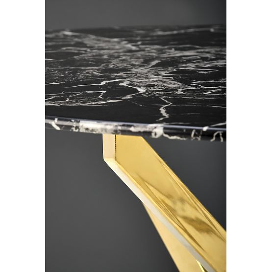 Stół RAYMOND 2, blat - czarny marmur, nogi - złote (2p=1szt)