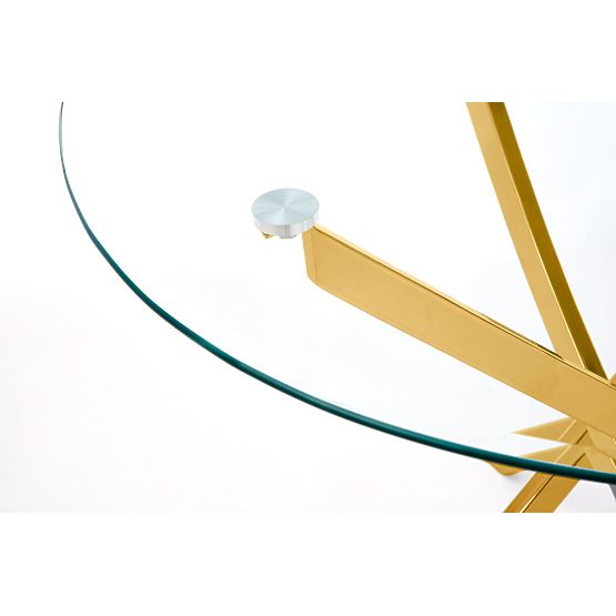 Stół RAYMOND, blat - przezroczysty, nogi - złote (2p=1szt)