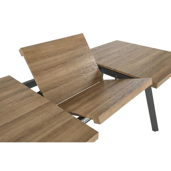 Stół rozkładany BERLIN 140-180 cm, blat - orzechowy, rama - czarna (2p=1szt)