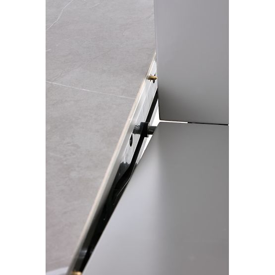 MUSCAT stół rozkładany blat - szary marmur, noga - jasnoszara / złota