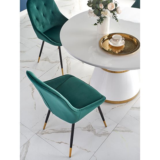 Stół VEGAS, blat - biały, noga - biały / złoty (2szt=1szt)