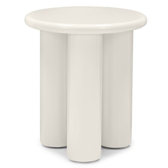 Stolik boczny Blair 40 cm, kremowy, błyszczący