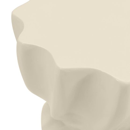 Stolik boczny Bloom 35 cm, beżowy, błyszczący