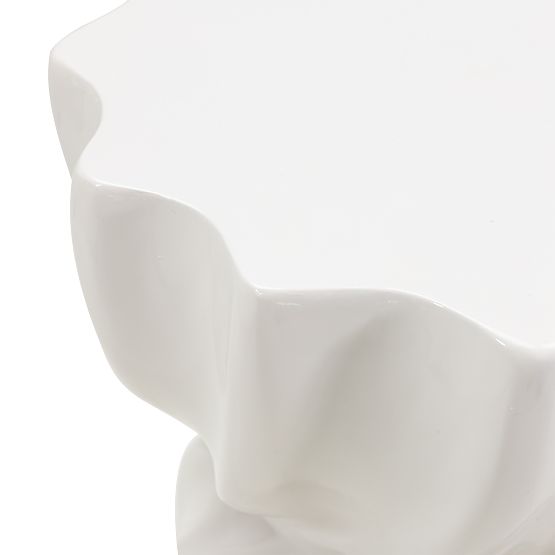 Stolik boczny Bloom 35 cm, szarobeżowy, błyszczący