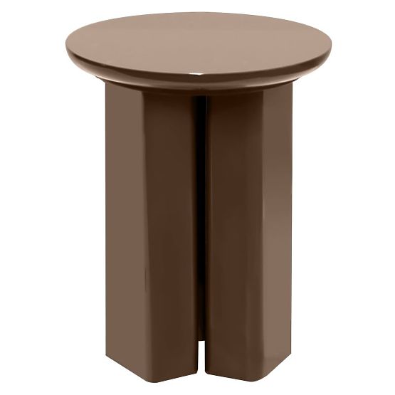 Stolik boczny Brie 40 cm, jasnobrązowy, mocha, błyszczący