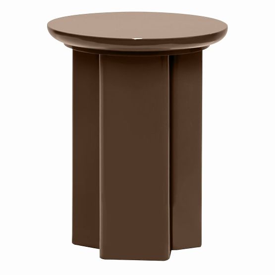 Stolik boczny Brie 40 cm, jasnobrązowy, mocha, błyszczący