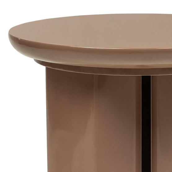 Stolik boczny Brie 40 cm, jasnobrązowy, mocha, błyszczący