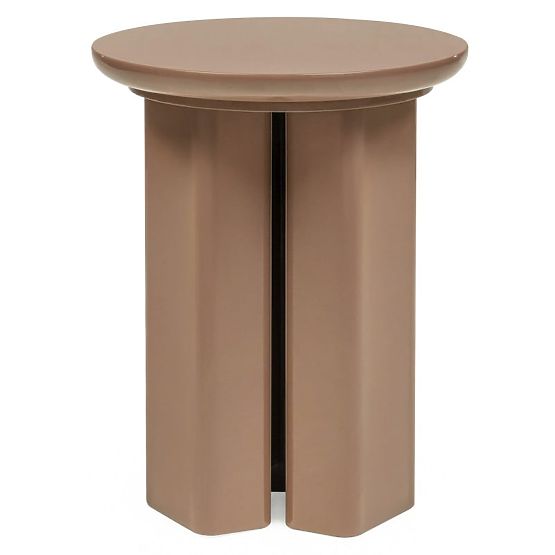 Stolik boczny Brie 40 cm, jasnobrązowy, mocha, błyszczący