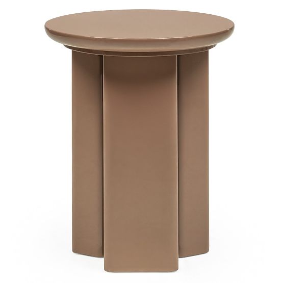 Stolik boczny Brie 40 cm, jasnobrązowy, mocha, błyszczący